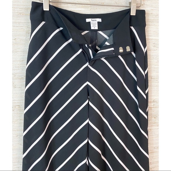 BAR III Size 4 Black Stripe Wide Leg Pants - Picture 4 of 5